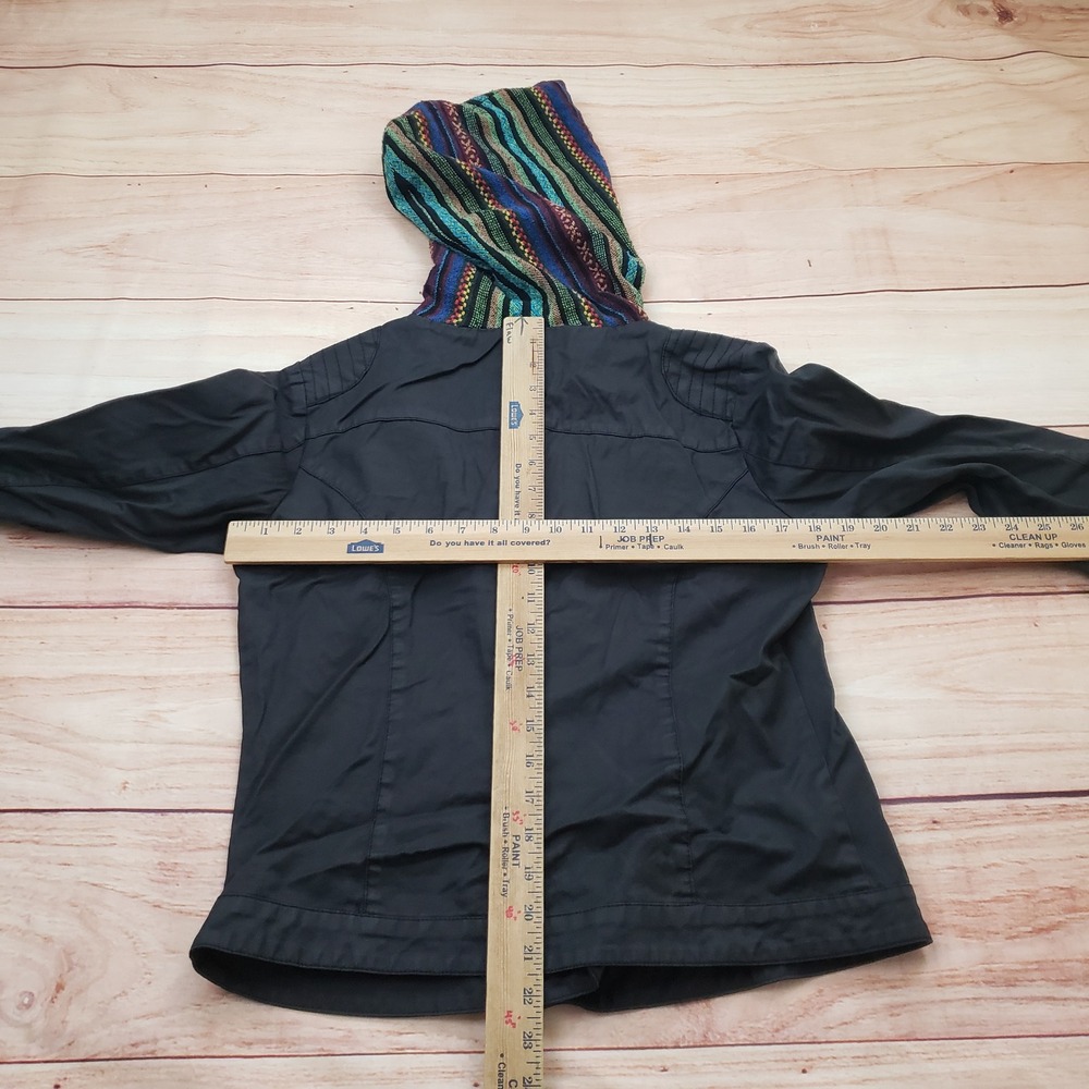 Others Follow Jacket Womens Medium Black Moto Anthropologie Hooded Utility Coat - Picture 7 of 10